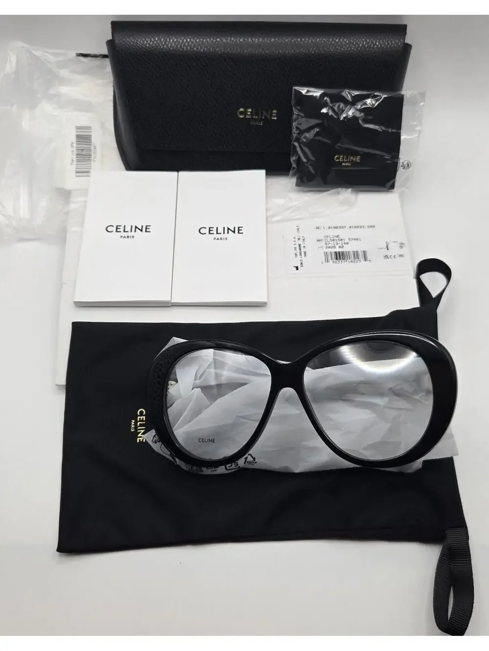 Authentic CELINE Paris CL50150I 3 Dots Eyeglasses, Black 57-13-140 Eyewear Italy